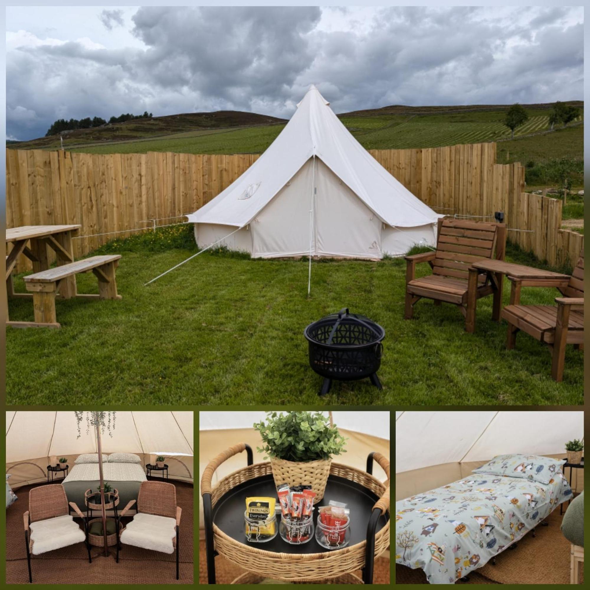 Luxe tent Tomnauld Farm
